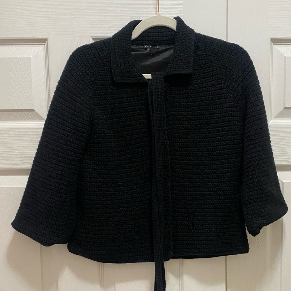 Theory cropped knit jacket